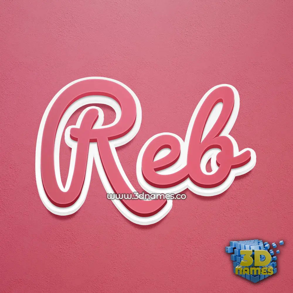 reb in Red Scribble style - 3D name wallpaper