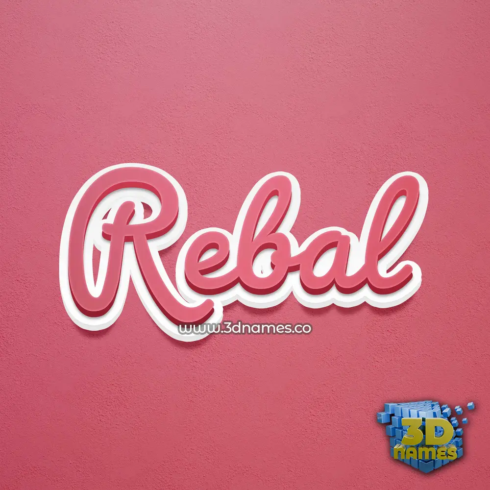 rebal in Red Scribble style - 3D name wallpaper