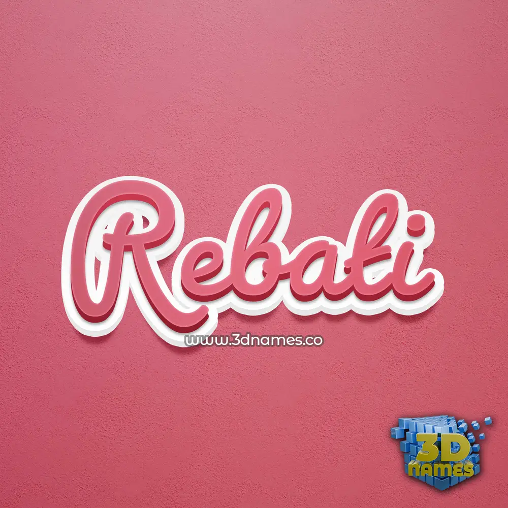 rebati in Red Scribble style - 3D name wallpaper