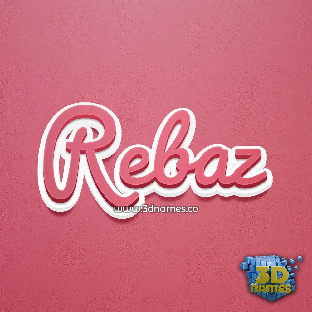 rebaz in Red Scribble style - 3D name wallpaper