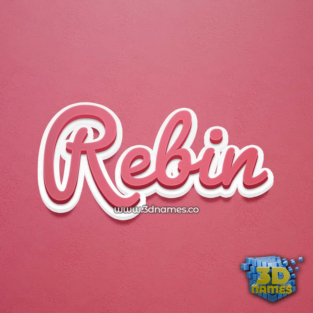 rebin in Red Scribble style - 3D name wallpaper