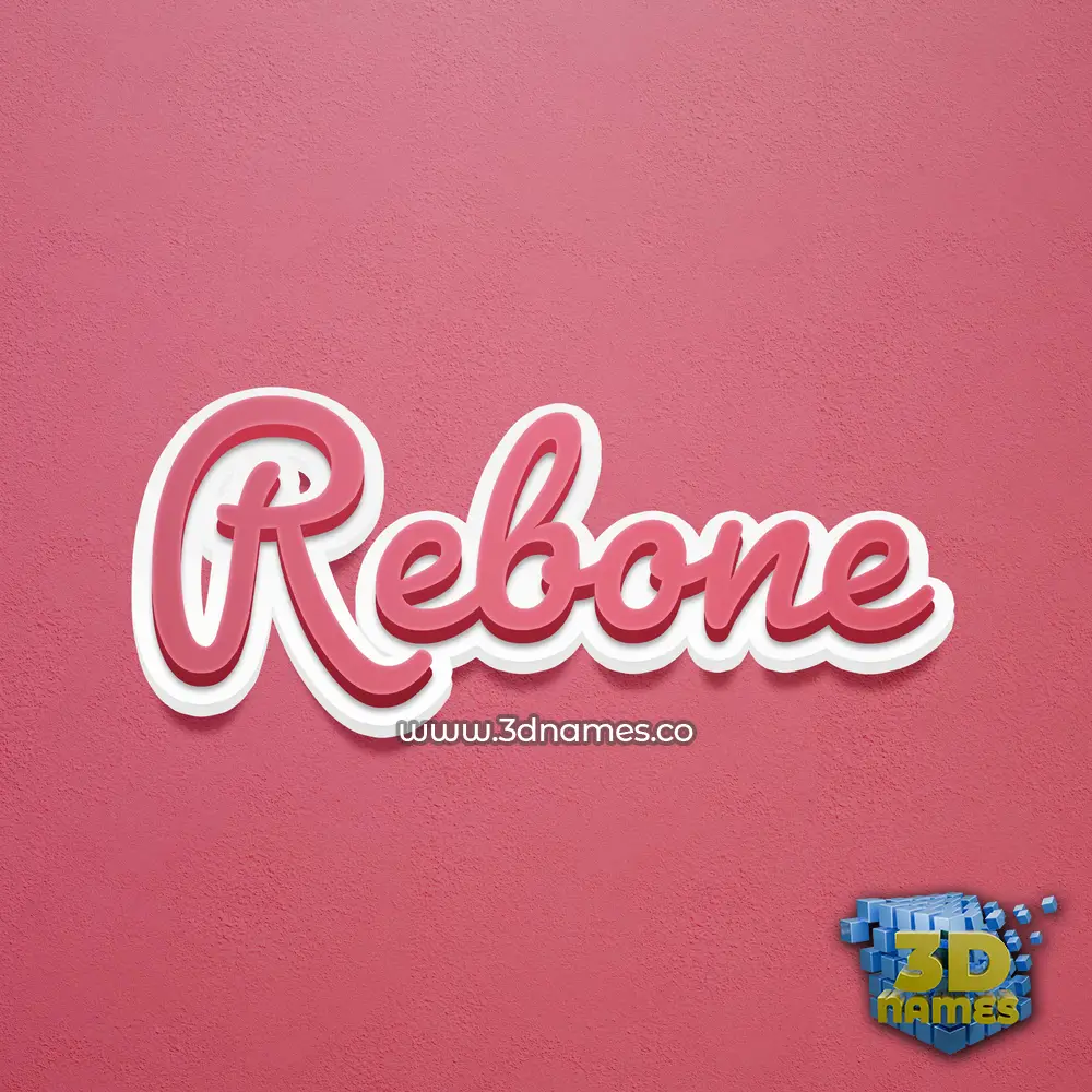 rebone in Red Scribble style - 3D name wallpaper