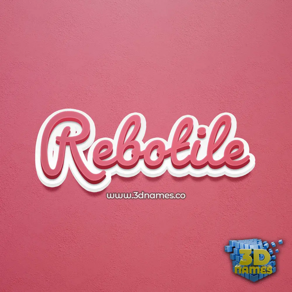rebotile in Red Scribble style - 3D name wallpaper