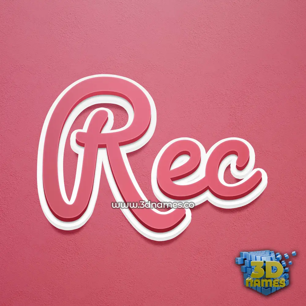 rec in Red Scribble style - 3D name wallpaper