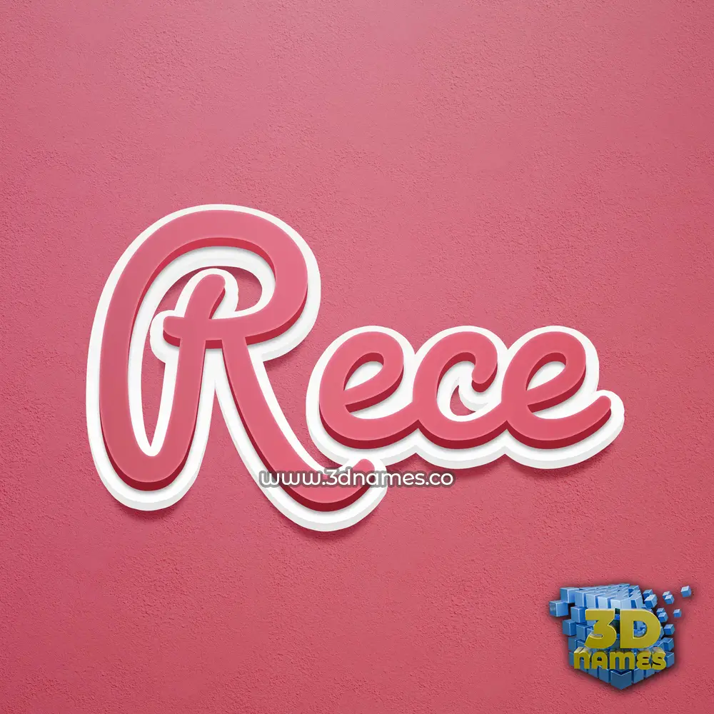 rece in Red Scribble style - 3D name wallpaper