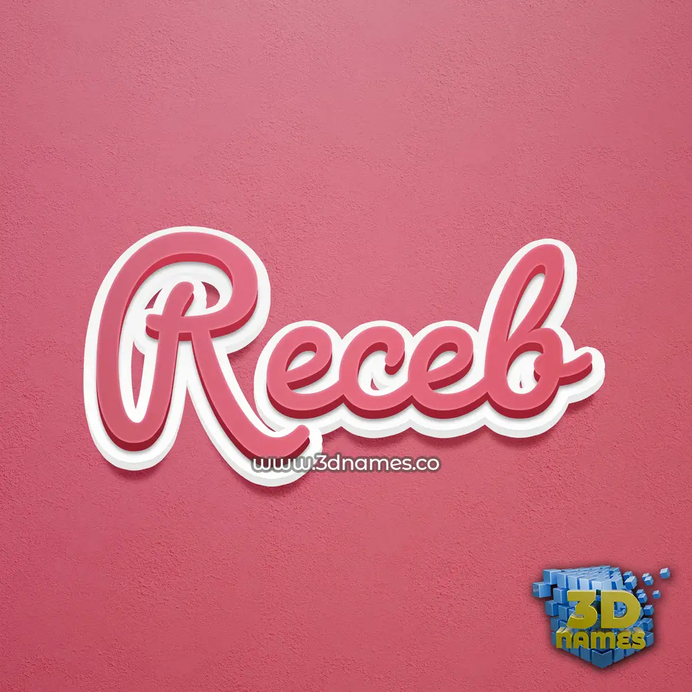 receb in Red Scribble style - 3D name wallpaper