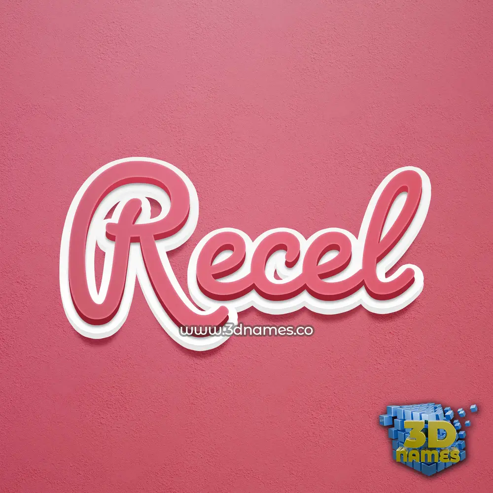 recel in Red Scribble style - 3D name wallpaper