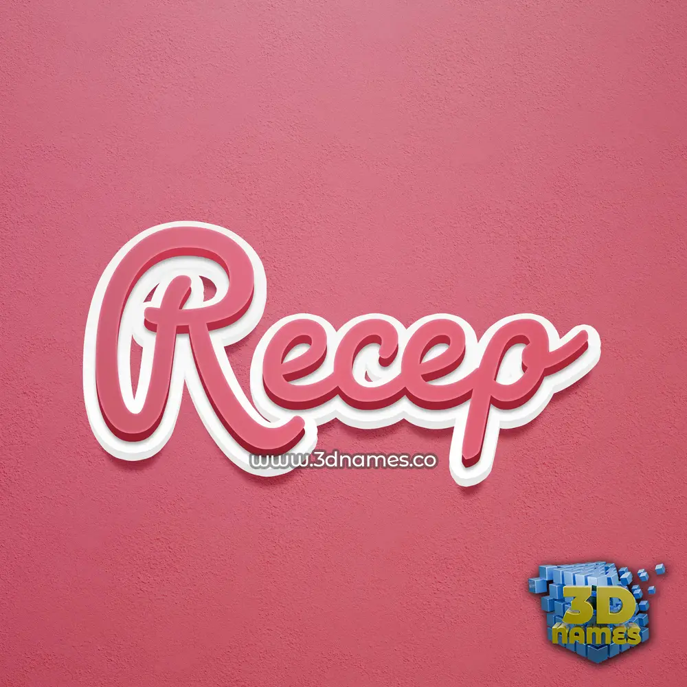 recep in Red Scribble style - 3D name wallpaper