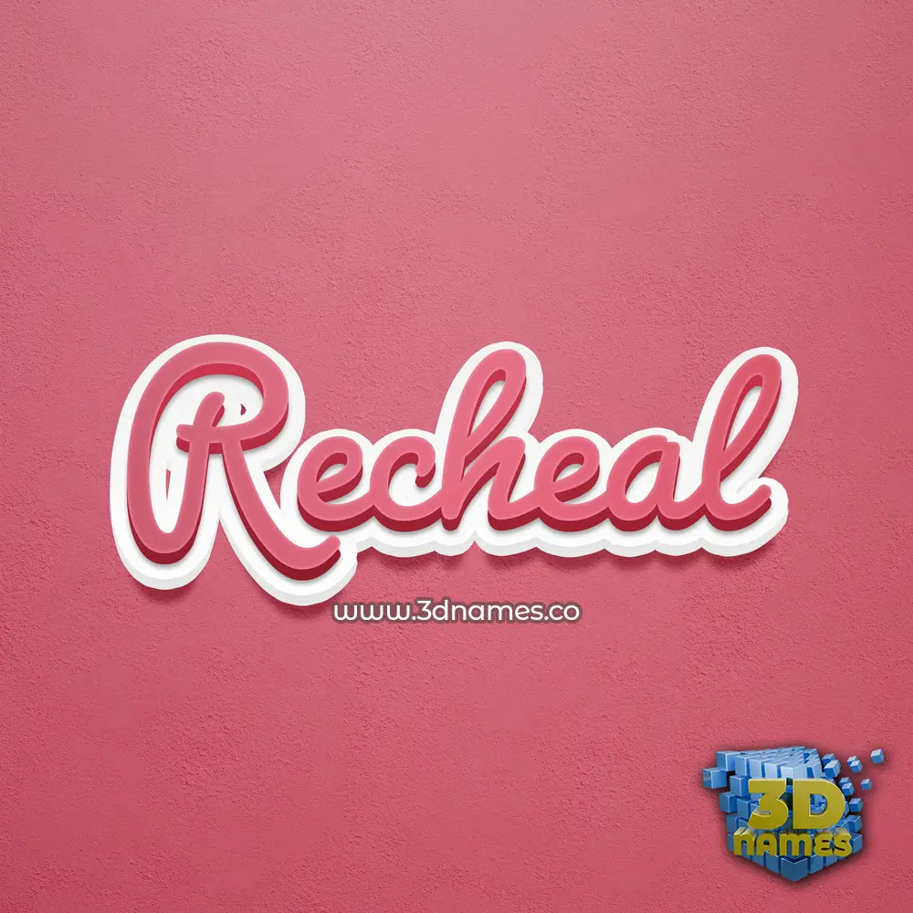 recheal in Red Scribble style - 3D name wallpaper