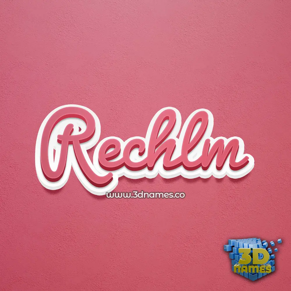 rechlm in Red Scribble style - 3D name wallpaper