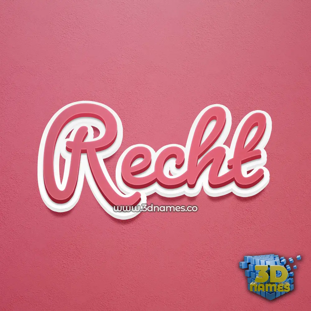 recht in Red Scribble style - 3D name wallpaper