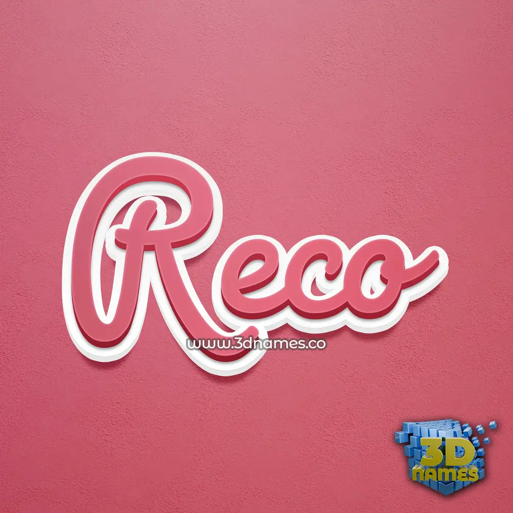reco in Red Scribble style - 3D name wallpaper