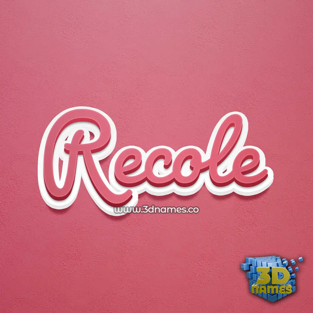 recole in Red Scribble style - 3D name wallpaper