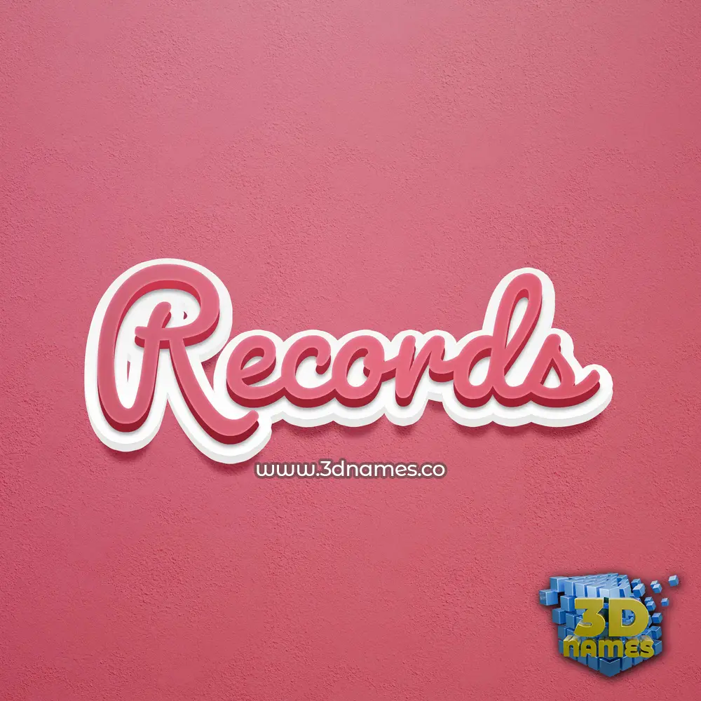 records in Red Scribble style - 3D name wallpaper
