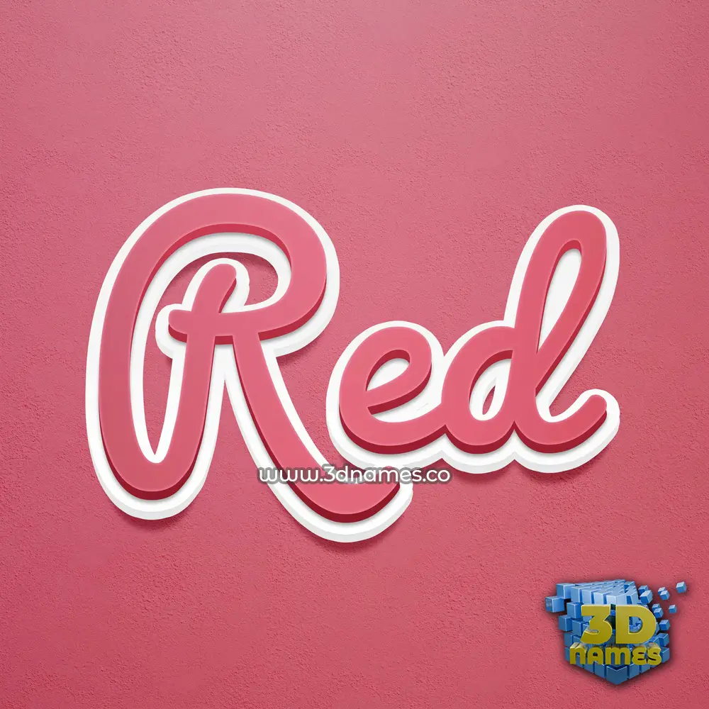 red in Red Scribble style - 3D name wallpaper