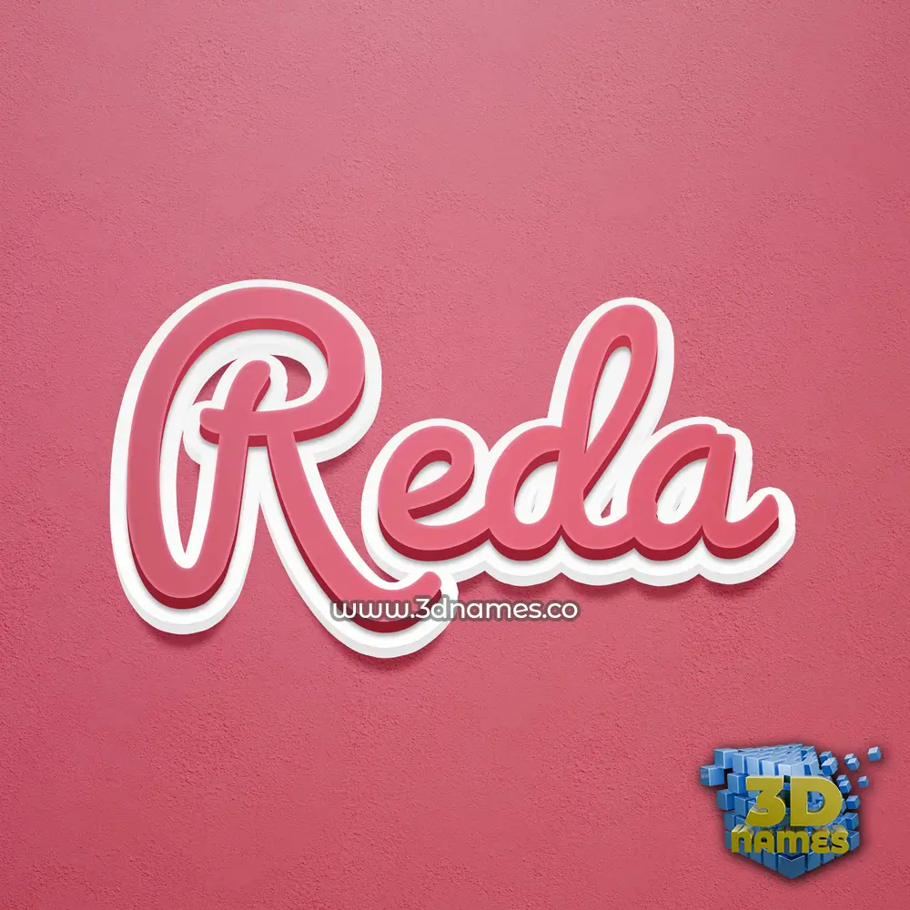 reda in Red Scribble style - 3D name wallpaper