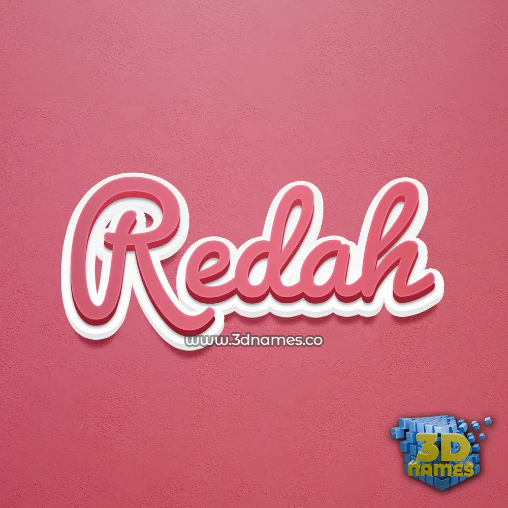 redah in Red Scribble style - 3D name wallpaper