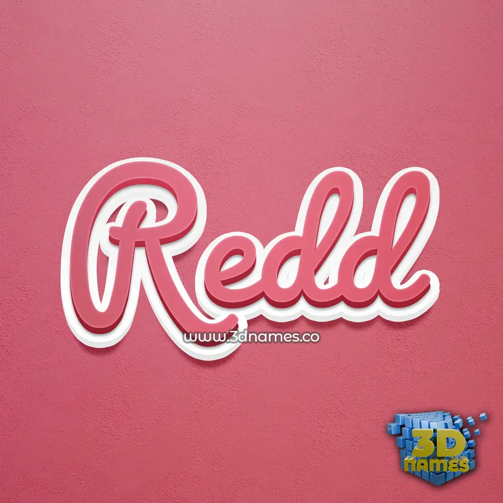 redd in Red Scribble style - 3D name wallpaper