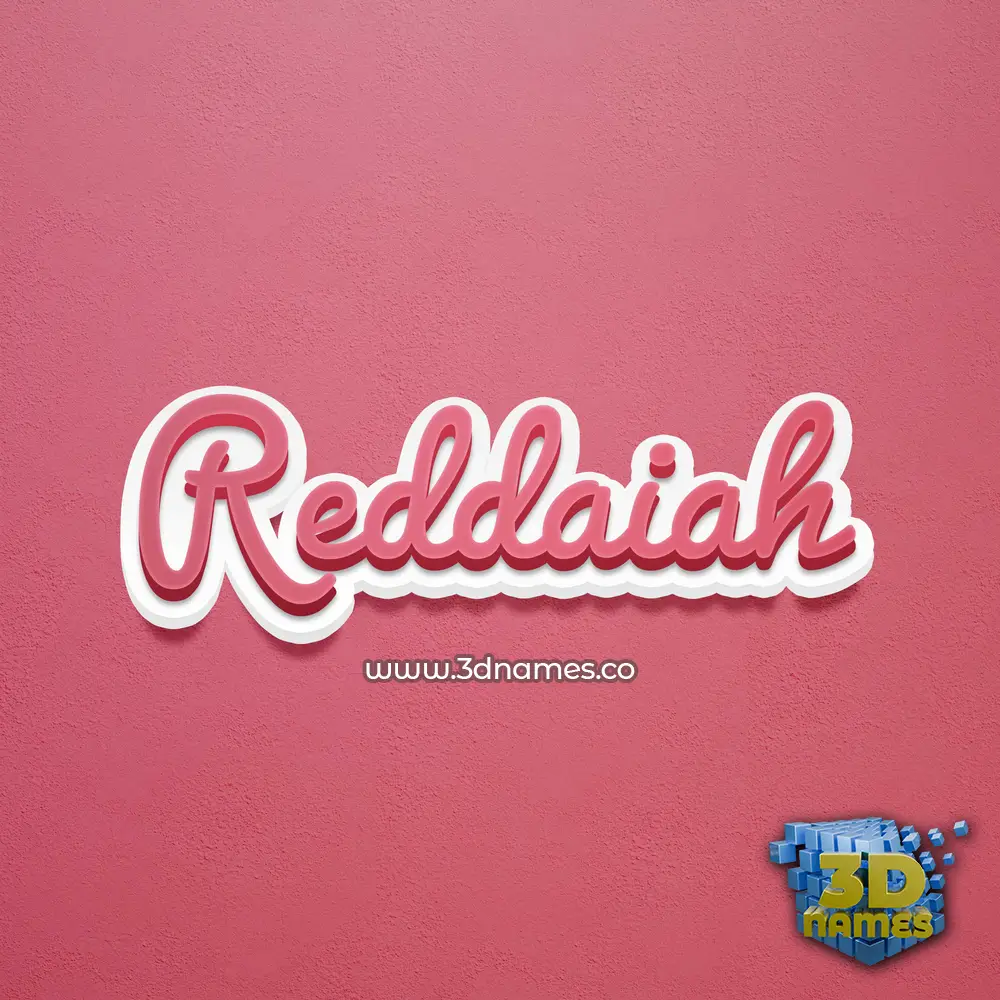 reddaiah in Red Scribble style - 3D name wallpaper
