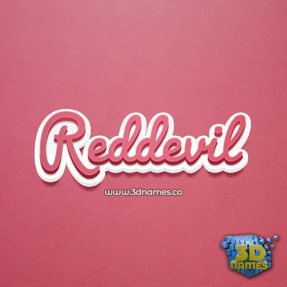 reddevil in Red Scribble style - 3D name wallpaper