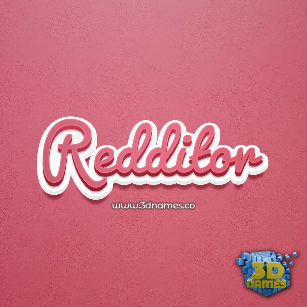 redditor in Red Scribble style - 3D name wallpaper