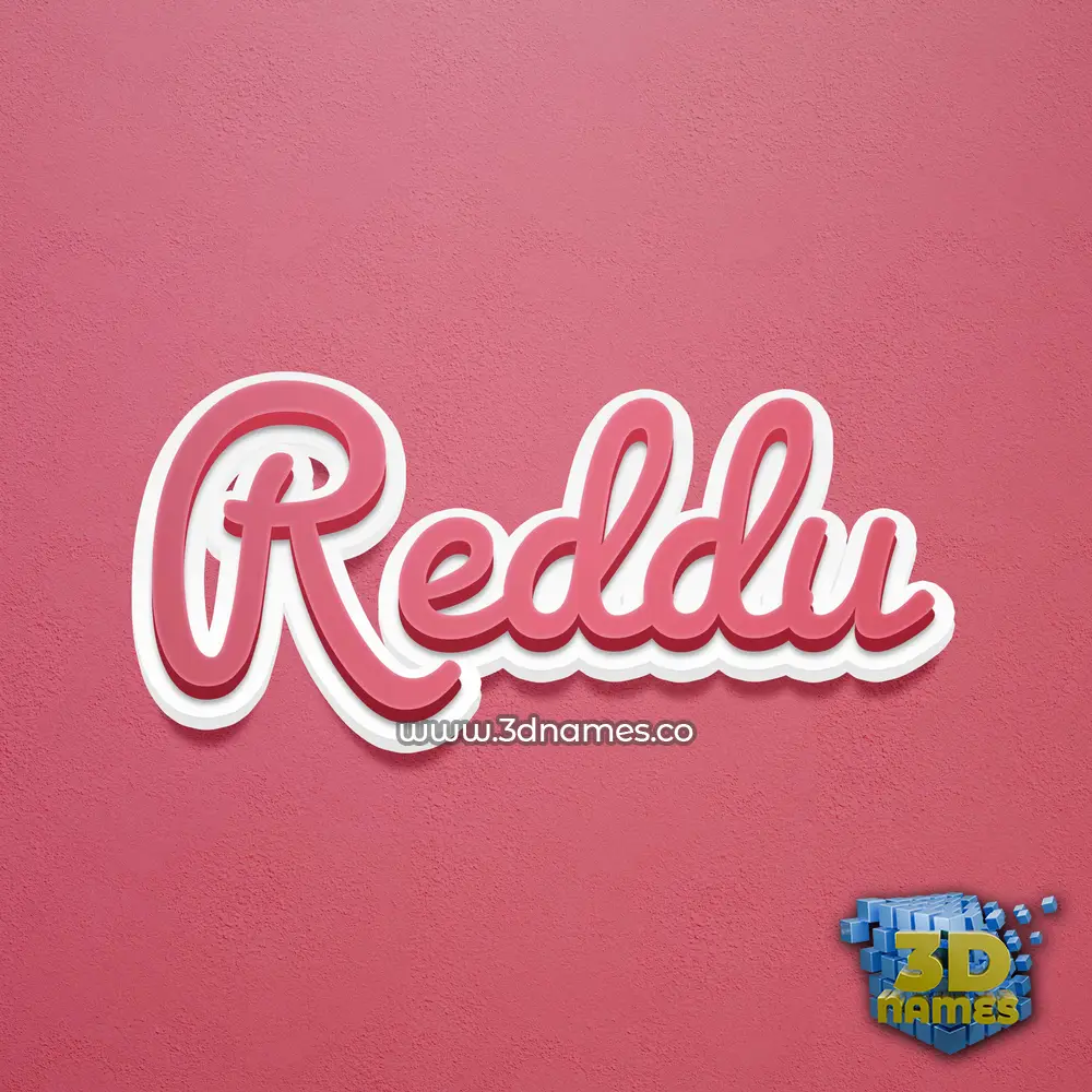 reddu in Red Scribble style - 3D name wallpaper