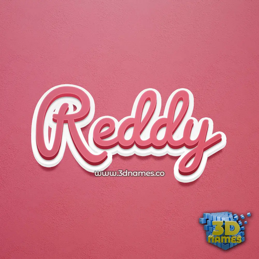 reddy in Red Scribble style - 3D name wallpaper