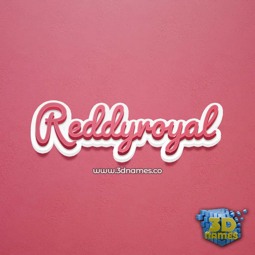 reddyroyal in Red Scribble style - 3D name wallpaper