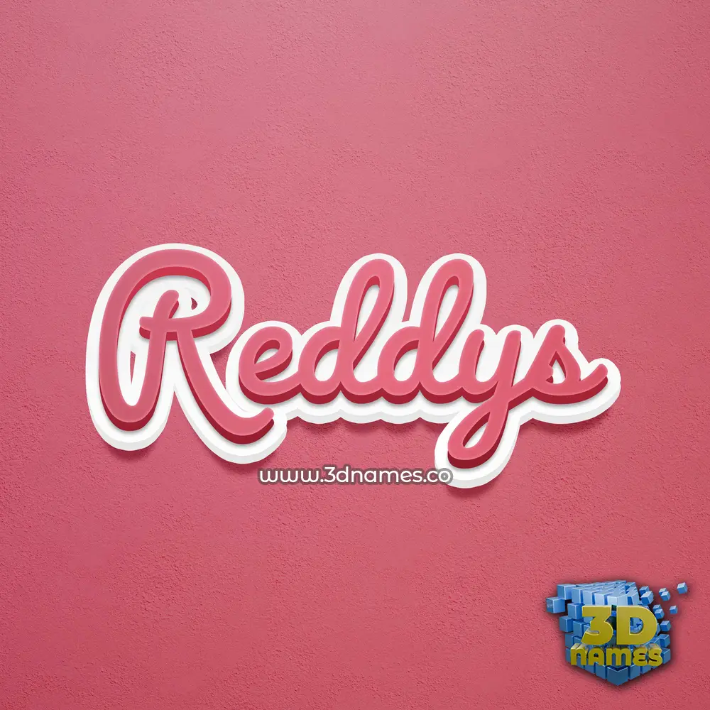 reddys in Red Scribble style - 3D name wallpaper