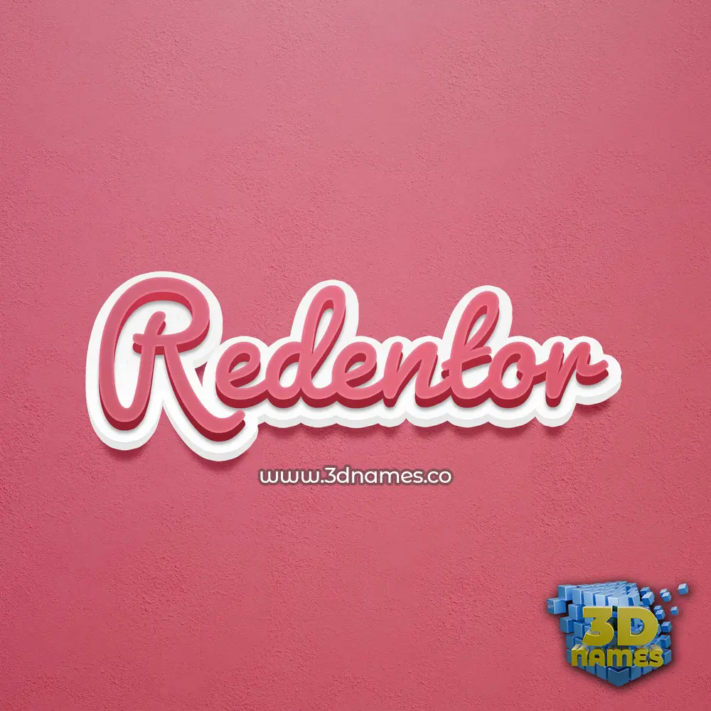 redentor in Red Scribble style - 3D name wallpaper