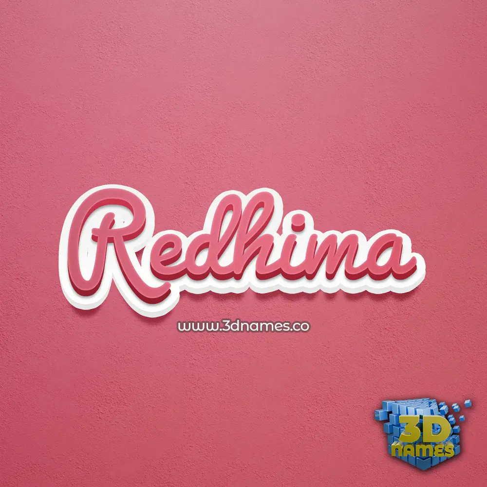 redhima in Red Scribble style - 3D name wallpaper