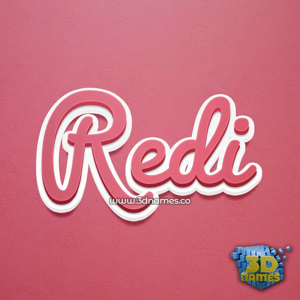 redi in Red Scribble style - 3D name wallpaper