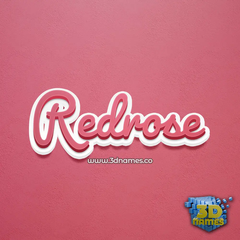 redrose in Red Scribble style - 3D name wallpaper