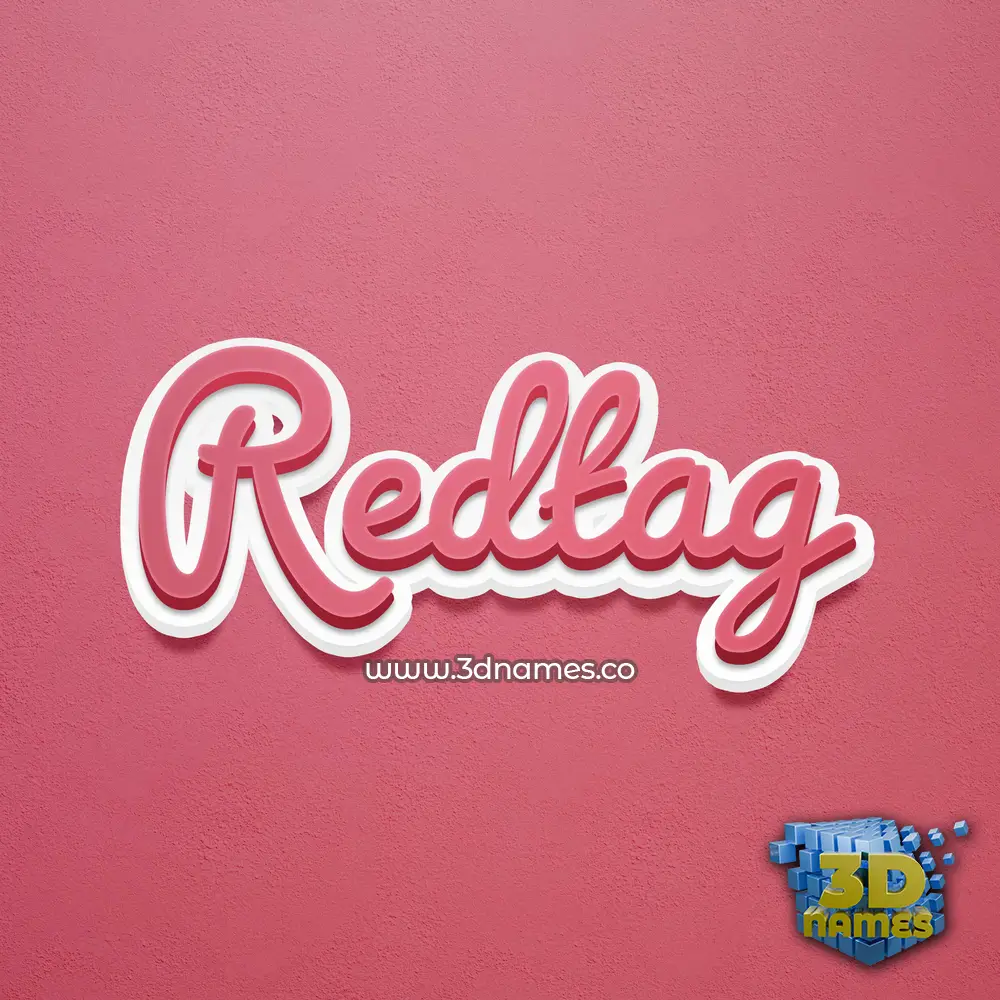 redtag in Red Scribble style - 3D name wallpaper