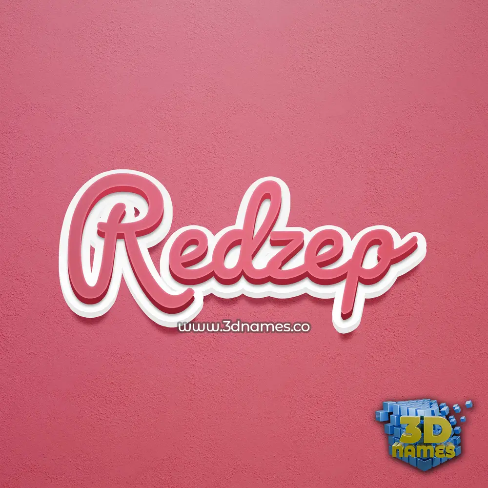 redzep in Red Scribble style - 3D name wallpaper