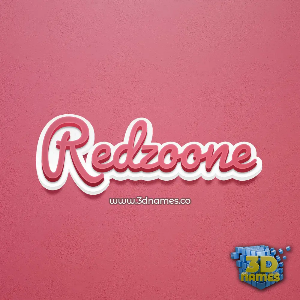 redzoone in Red Scribble style - 3D name wallpaper