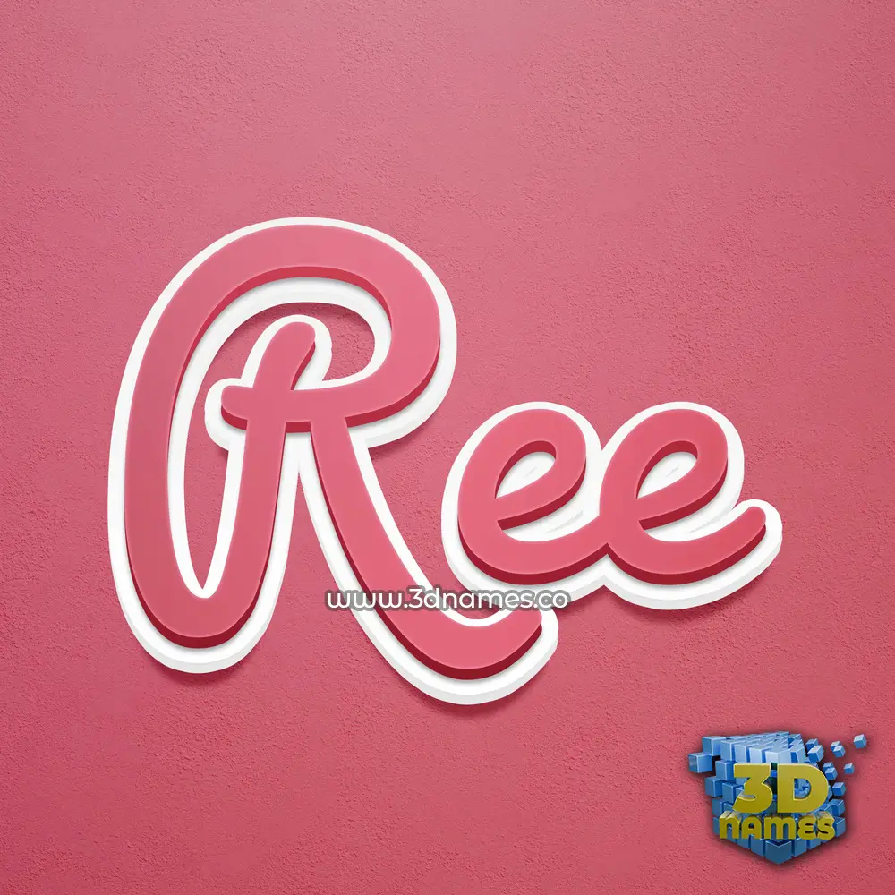 ree in Red Scribble style - 3D name wallpaper