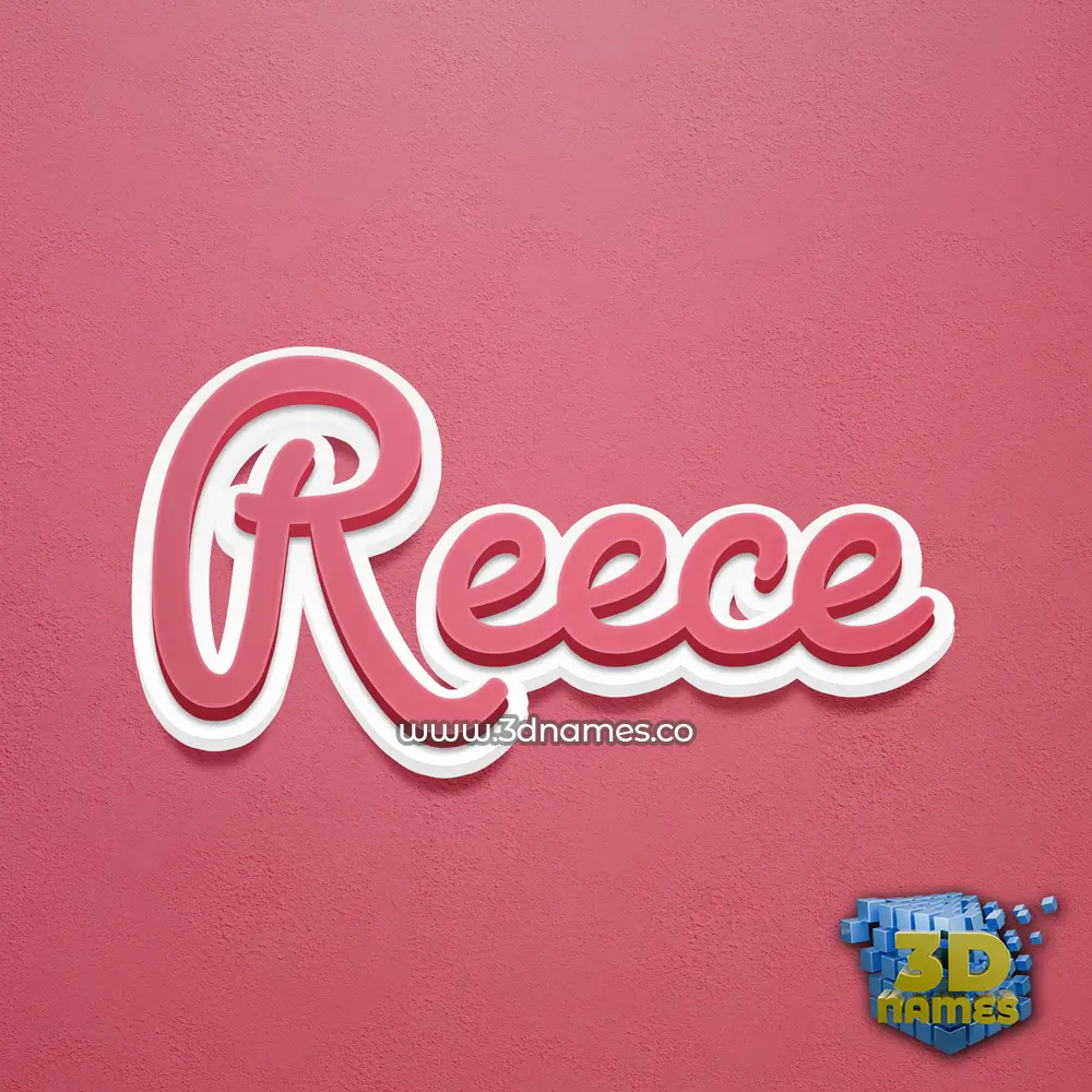 reece in Red Scribble style - 3D name wallpaper