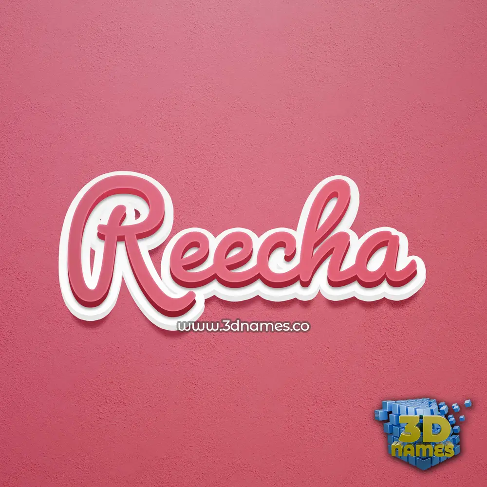 reecha in Red Scribble style - 3D name wallpaper