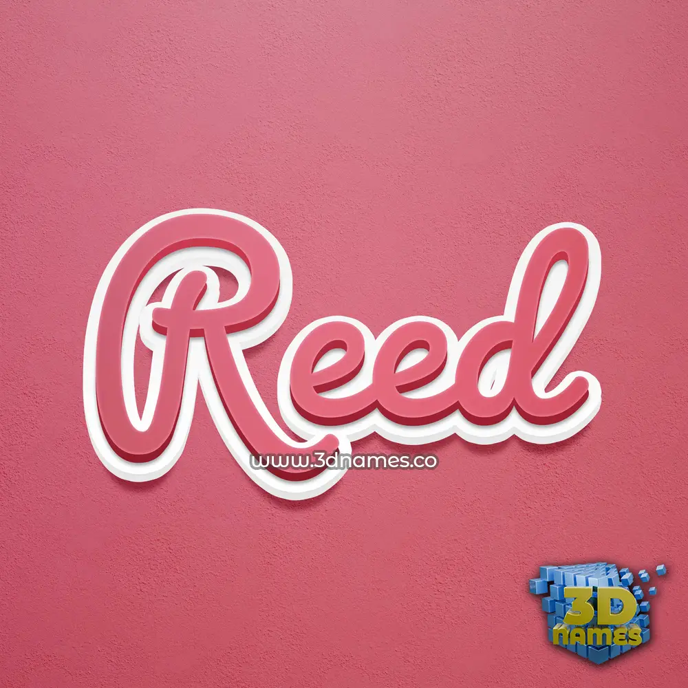 reed in Red Scribble style - 3D name wallpaper