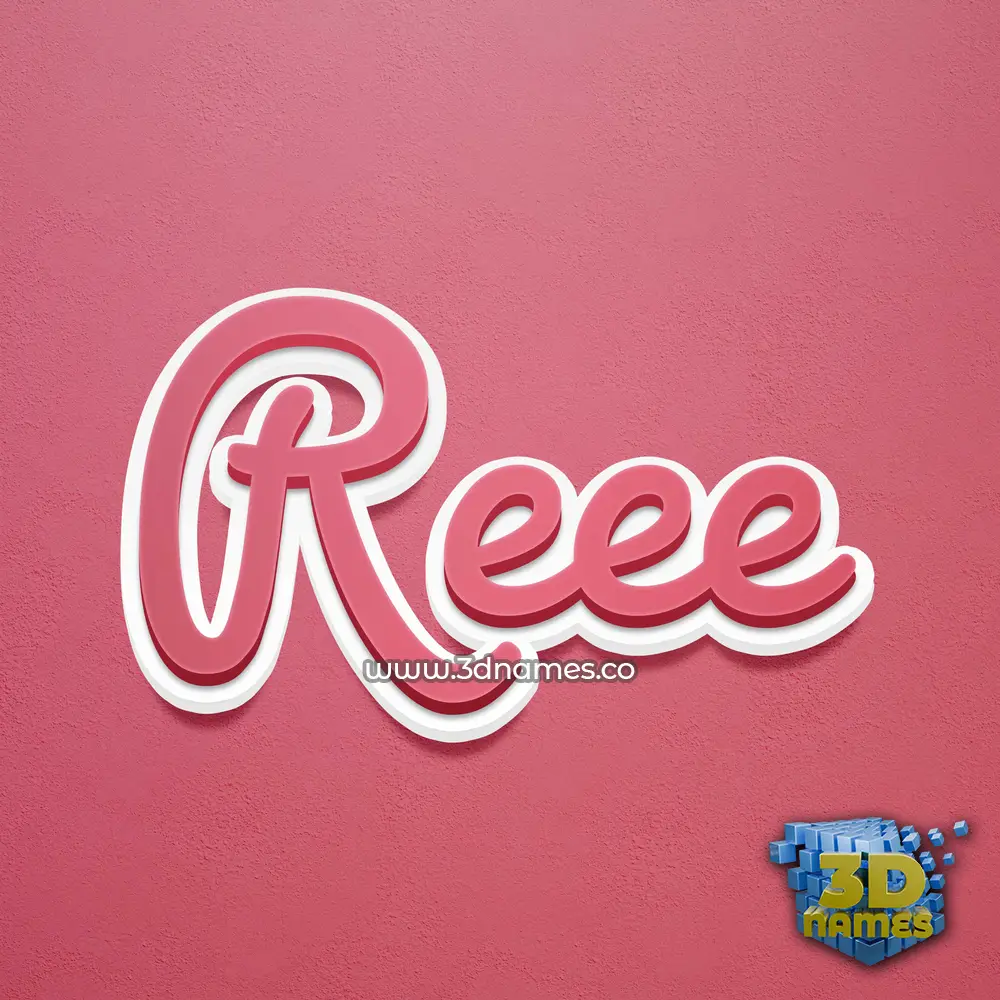 reee in Red Scribble style - 3D name wallpaper