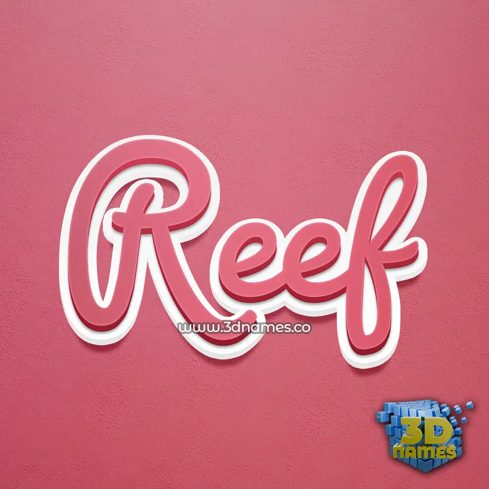reef in Red Scribble style - 3D name wallpaper