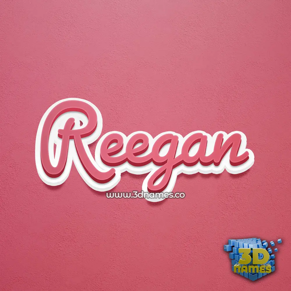 reegan in Red Scribble style - 3D name wallpaper