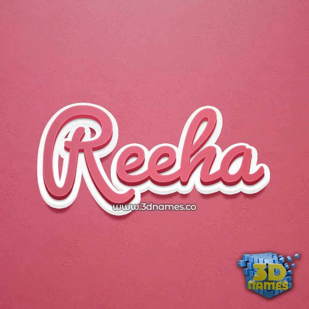 reeha in Red Scribble style - 3D name wallpaper