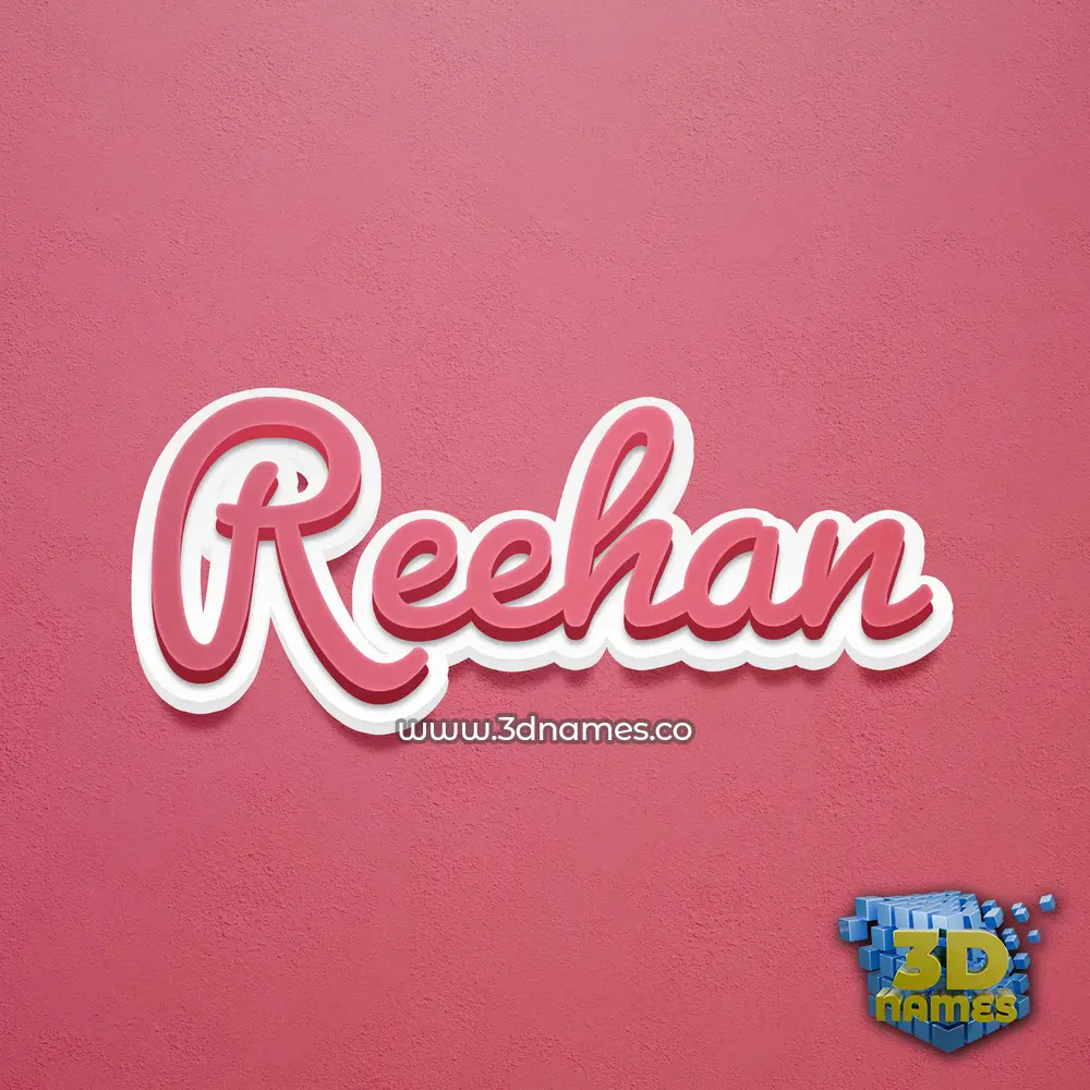 reehan in Red Scribble style - 3D name wallpaper