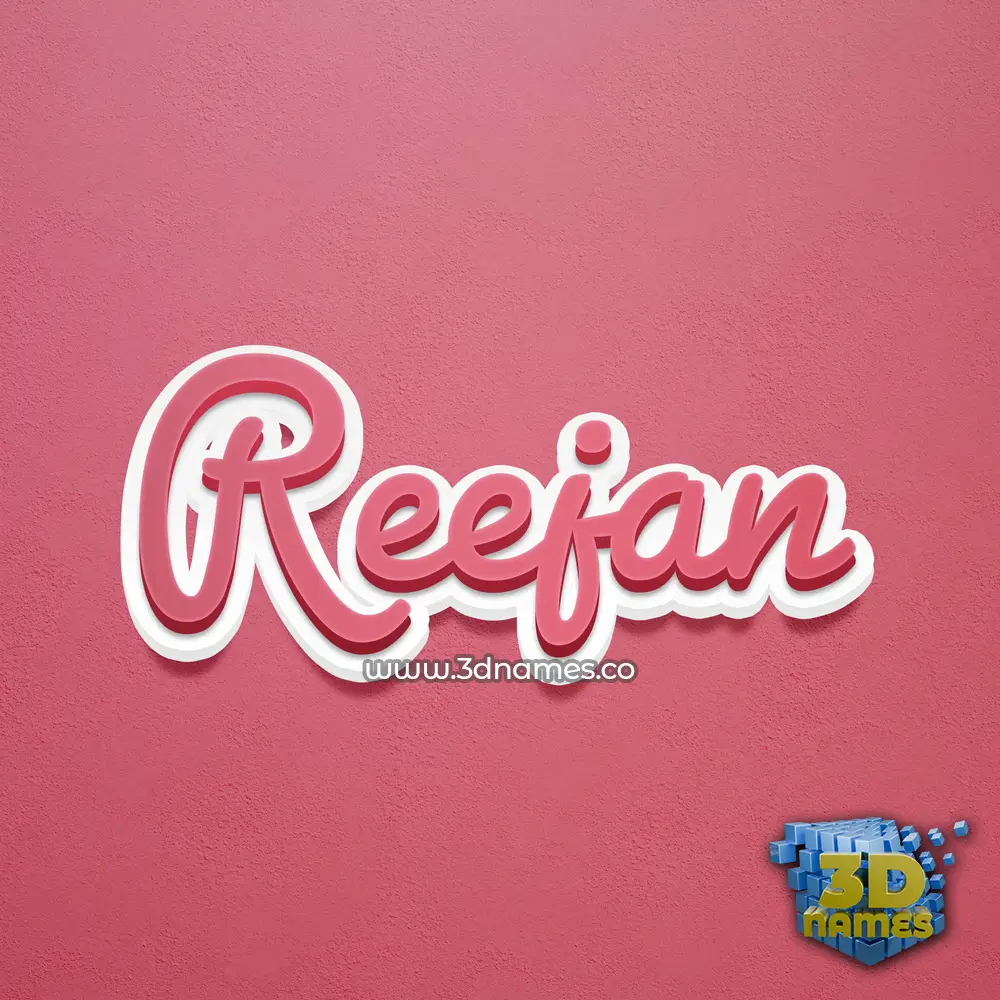 reejan in Red Scribble style - 3D name wallpaper