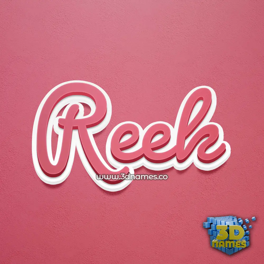 reek in Red Scribble style - 3D name wallpaper