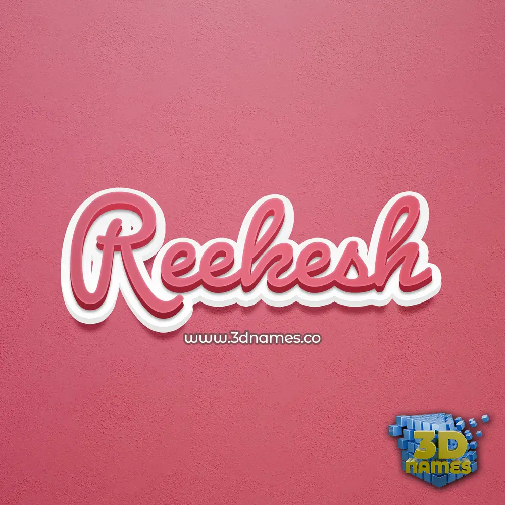 reekesh in Red Scribble style - 3D name wallpaper