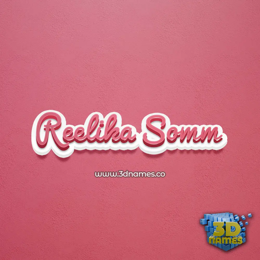reelika somm in Red Scribble style - 3D name wallpaper