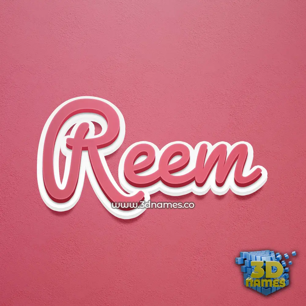 reem in Red Scribble style - 3D name wallpaper